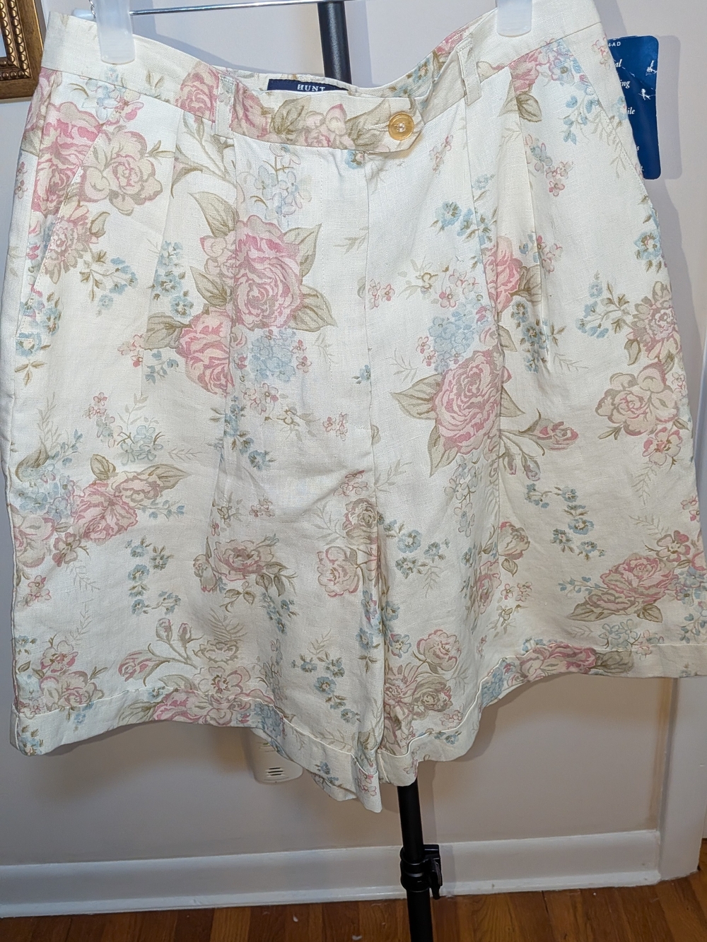 Hunt Club Floral High Waist Shorts Size 8 NWT Vintage Cottagecore Pleated